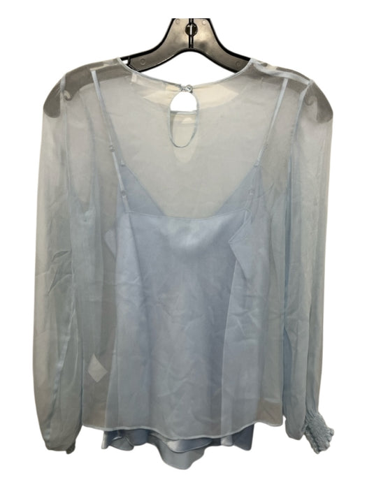 Sablyn Size XS Light Blue Silk Chiffon Overlay smocked cuffs Cami Top Light Blue / XS