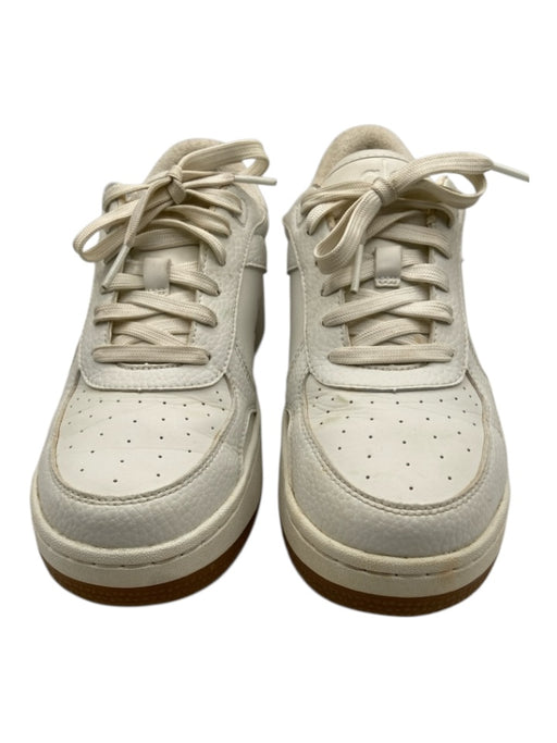 Alo Shoe Size 7.5 White Leather Lace Up Pebbled Band Rubber Sole Sneakers White / 7.5