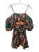Ulla Johnson Size 00 Teal & Orange Cotton Short Puff Sleeve Floral Dress Teal & Orange / 00