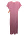 SER.O.YA Size XS Pink Linen Blend Short Sleeve Knit rolled hem Midi Dress Pink / XS