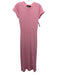 SER.O.YA Size XS Pink Linen Blend Short Sleeve Knit rolled hem Midi Dress Pink / XS