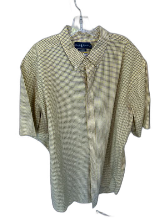 Ralph Lauren Size 3XLT Yellow & Blue Cotton Grid Button Down Men's Shirt Yellow & Blue / 3XLT