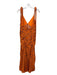 Proenza Schouler Size 12 Orange & Blue Viscose & Polyester Spaghetti Strap Dress Orange & Blue / 12