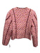 Avec Les Filles Size M Burgundy & pink Cotton Diamond Quilted Floral Jacket Burgundy & pink / M