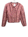 Avec Les Filles Size M Burgundy & pink Cotton Diamond Quilted Floral Jacket Burgundy & pink / M