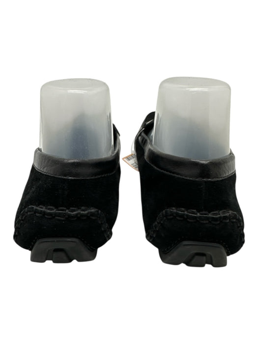 Gucci Shoe Size 37.5 Black & Silver Suede & Leather Round Square Toe Flats Black & Silver / 37.5