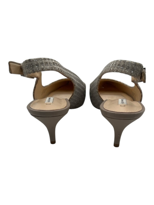 Alex Marie Shoe Size 7.5 Silver Synthetic Metallic Thread Slingback Pumps Silver / 7.5