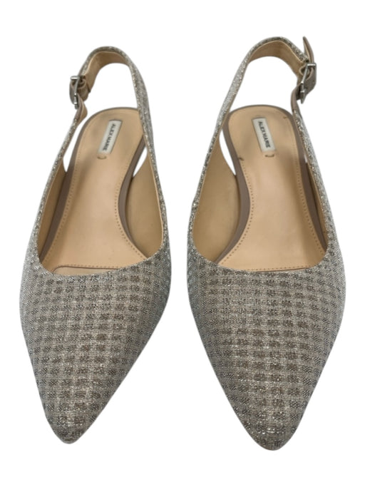 Alex Marie Shoe Size 7.5 Silver Synthetic Metallic Thread Slingback Pumps Silver / 7.5