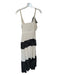 TCEC Size L Cream & Black Polyester Spaghetti Strap Polka Dot Wrap Dress Cream & Black / L