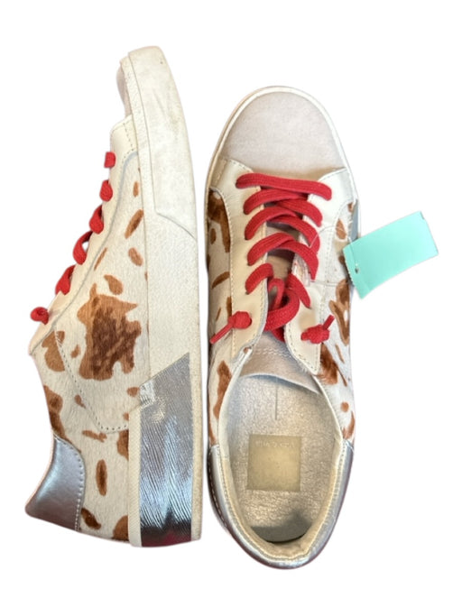 Dolce Vita Shoe Size 7.5 Taupe & Brown Suede Animal Print Calf Hair Sneakers Taupe & Brown / 7.5
