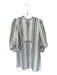 Apiece Apart Size 8 White & Black Cotton & Linen Long Balloon Sleeve Dress White & Black / 8