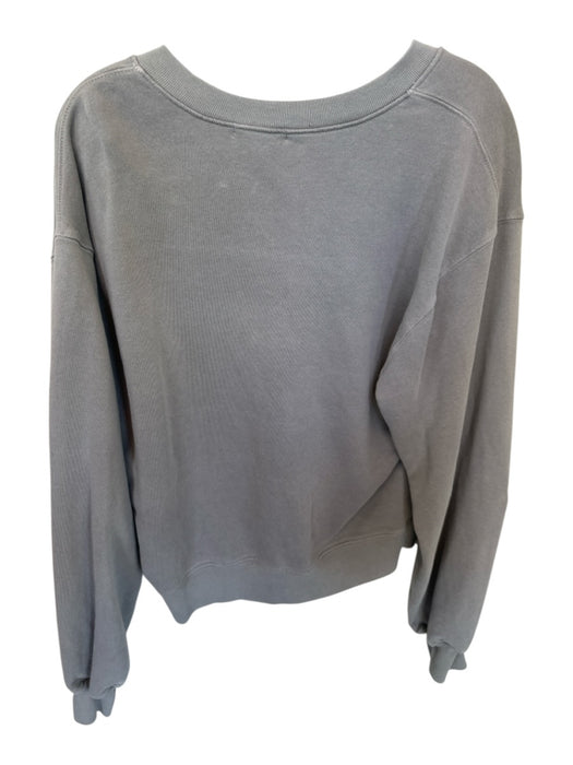 Agolde Size M Gray Cotton Long Sleeve V Neck Sweatshirt Gray / M