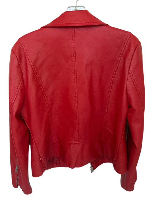 Levi's Size M Red Vegan Leather Long Sleeve Moto Jacket Red / M