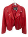 Levi's Size M Red Vegan Leather Long Sleeve Moto Jacket Red / M