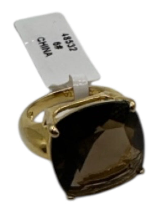 Seta Gold & Brown Metal Center Stone Faceted Ring Gold & Brown