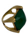 Dean Davidson Gold & Green Metal Center Stone Faceted Art Deco Ring Gold & Green
