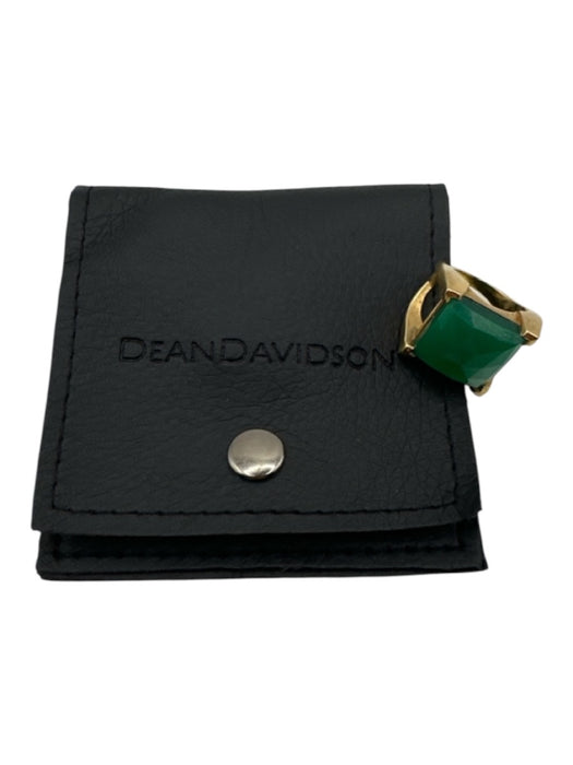 Dean Davidson Gold & Green Metal Center Stone Faceted Art Deco Ring Gold & Green