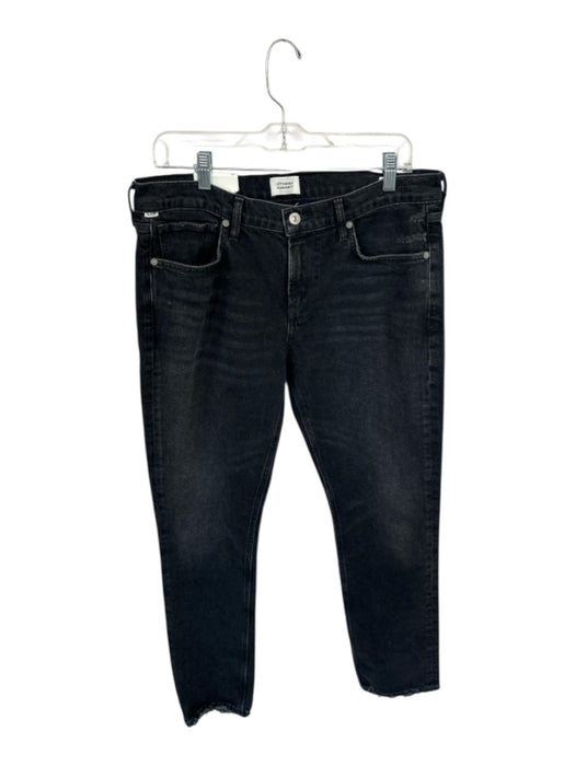 Citizens of Humanity Size 29 Black Cotton Blend Low Rise Distressed Slim Jeans Black / 29