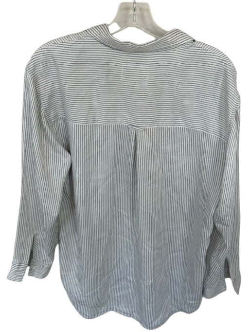 Rails Size S Ivory & Navy Lycocell Long Sleeve Striped Button Down Top Ivory & Navy / S