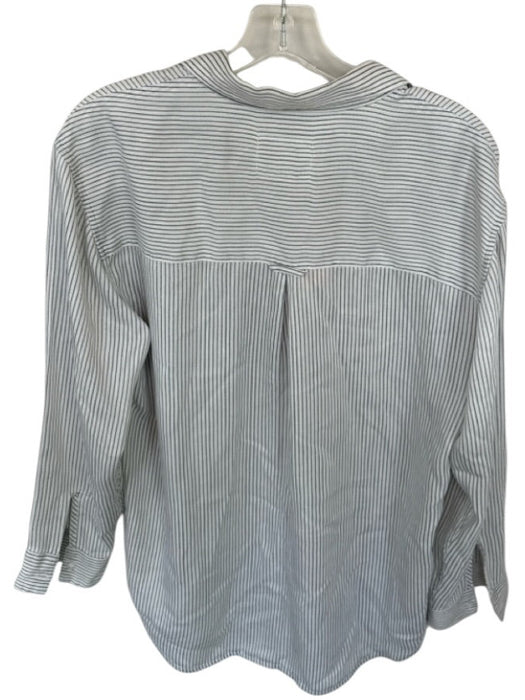 Rails Size S Ivory & Navy Lycocell Long Sleeve Striped Button Down Top Ivory & Navy / S