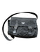 Prada Black Nylon & Leather Front Flap Buckles Crossbody Silver hardware Bag Black / M