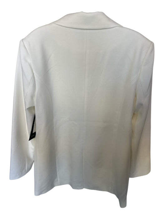 Liverpool Size M Ivory Polyester Blend Shoulder Pads Long Sleeve 1 Button Jacket Ivory / M