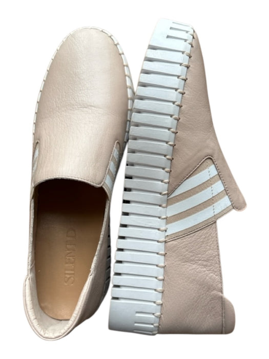 Silent D Shoe Size 38 Blush & White Leather Platform Laceless Athletic Sneakers Blush & White / 38
