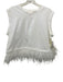 5a7 Cinq a Sept Size L White Cotton Cap Sleeve feathers Top White / L
