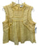 Sea New York Size Large Yellow Ramie Sleeveless Pleated Top Yellow / Large