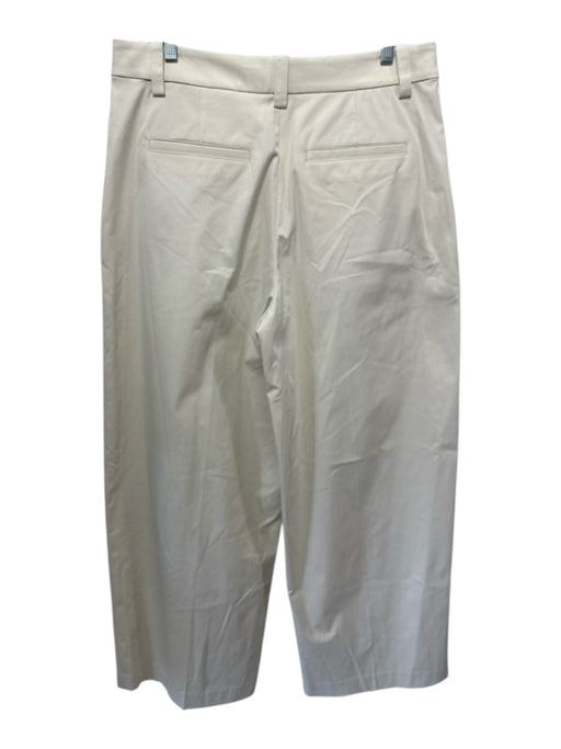 A.L.C. Size 10 Light Beige Cotton Blend High Rise Pleated Wide Leg Pants Light Beige / 10