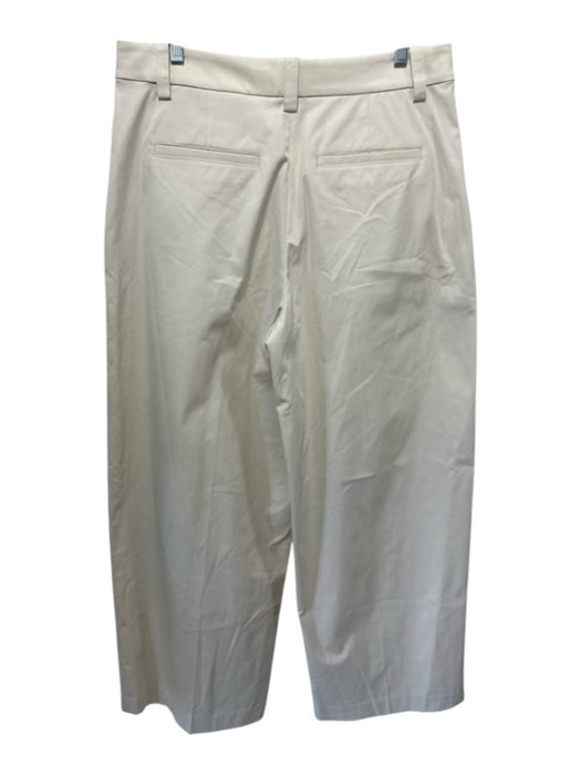 A.L.C. Size 10 Light Beige Cotton Blend High Rise Pleated Wide Leg Pants Light Beige / 10