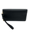 Prada Black Saffiano Leather Flap Logo Wristlet WOC Bag Black / Mini