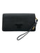 Prada Black Saffiano Leather Flap Logo Wristlet WOC Bag Black / Mini