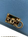 Salvatore Ferragamo Light Blue Grain Leather Flap Turn Lock Chain Strap flap Bag Light Blue / Small