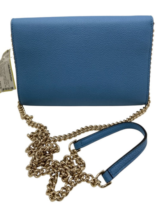 Salvatore Ferragamo Light Blue Grain Leather Flap Turn Lock Chain Strap flap Bag Light Blue / Small