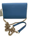 Salvatore Ferragamo Light Blue Grain Leather Flap Turn Lock Chain Strap flap Bag Light Blue / Small