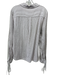 Nation Size M Brown & White Viscose Blend Seersucker Vertical Stripes V Neck Top Brown & White / M
