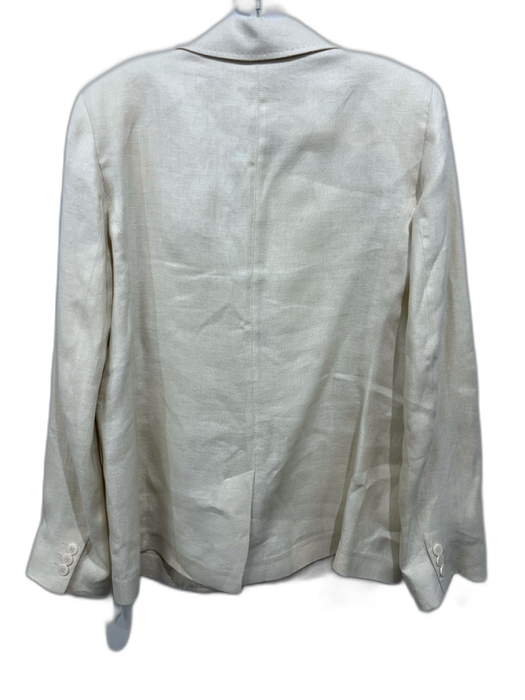 Max Mara Weekend Size 10 Beige Linen One Button Stitch Detail Blazer Jacket Beige / 10