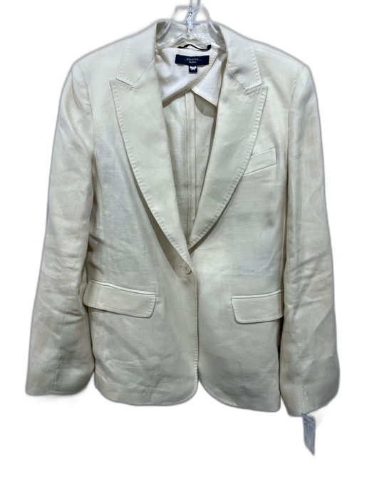 Max Mara Weekend Size 10 Beige Linen One Button Stitch Detail Blazer Jacket Beige / 10