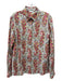 Etro Size 46 White & Multi Cotton Blend floral print Button Up Top White & Multi / 46