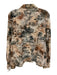 L'agence Size XL Beige Multi Nylon Blend Button Front Lace Detail Printed Top Beige Multi / XL