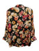 L'agence Size XL Black Multi Silk Flora & Fauna 3/4 Sleeve Top Black Multi / XL