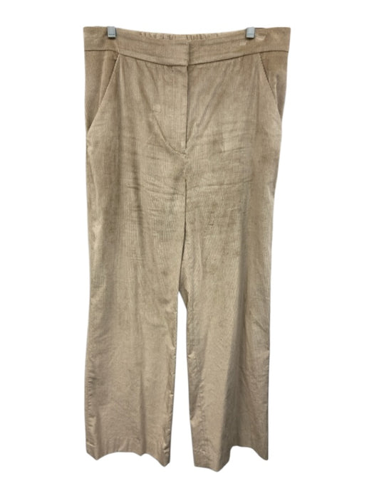 Veronica Beard Size 10 Tan Cotton Corduroy Zip & Hook Closure Trouser Pants Tan / 10