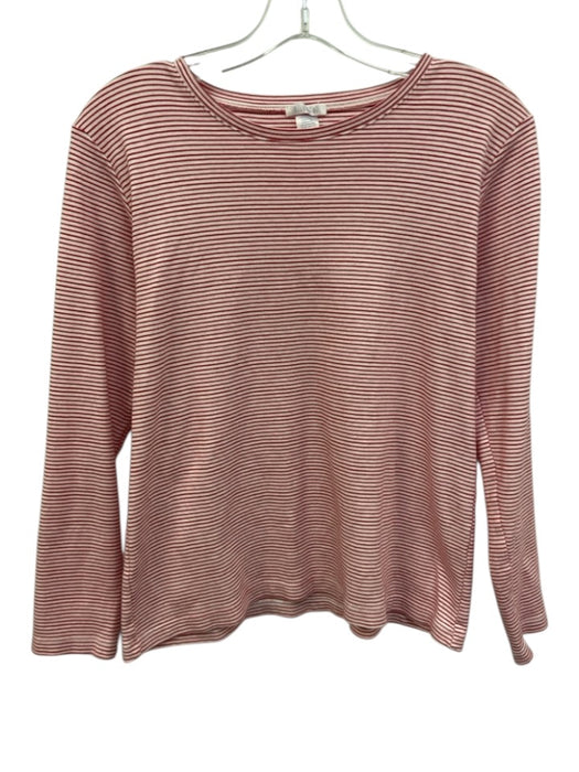 Lake Size XS Red & White Prima Cotton Striped Long Sleeve Wide Neck Top Red & White / XS