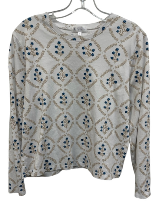 Lake Size M White multi Prima Cotton Printed Long Sleeve Wide Neck Pants Set White multi / M