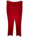 Cinq a Sept Size 10 Red Triacetate Blend Zip & Button Pockets Trouser Pants Red / 10