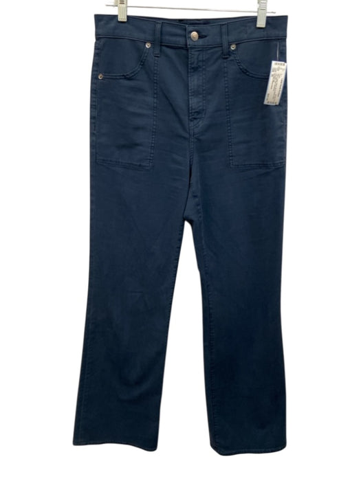 Veronica Beard Jeans Size 30 Navy Cotton Blend Zip & Button Wide Leg Pants Navy / 30
