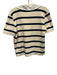 Tanya Taylor Size L Cream & Black Cotton Blend V Neck Striped Collared Top Cream & Black / L