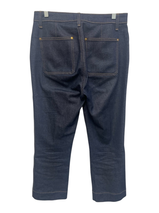 Khaite Size 30 Dark Wash Cotton Blend Zip & Button Contrast Stitch Jeans Dark Wash / 30
