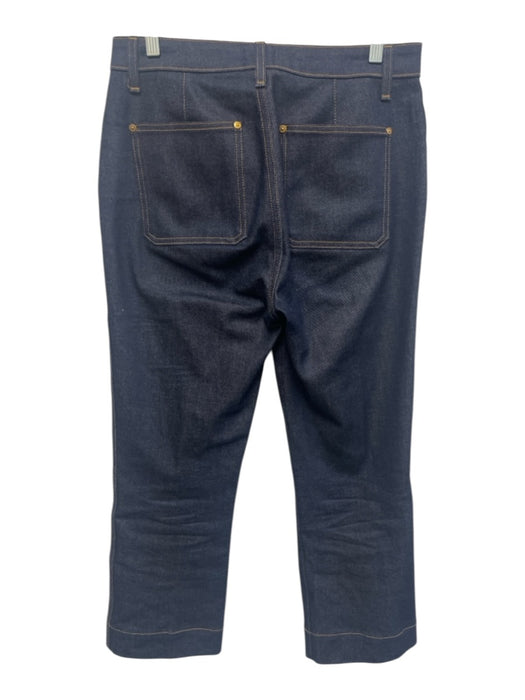 Khaite Size 30 Dark Wash Cotton Blend Zip & Button Contrast Stitch Jeans Dark Wash / 30